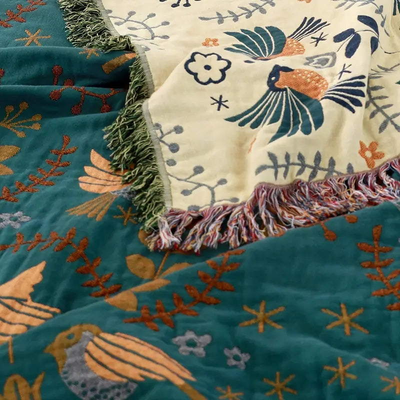 Reversible Cozy Scandinavian Style Blanket for Bed & Sofa Comfort