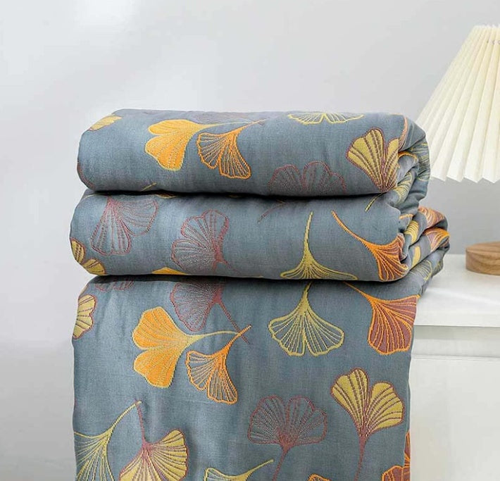 Stylish Leaf Throw Blanket for Home Decor - Indoor & Outdoor Use