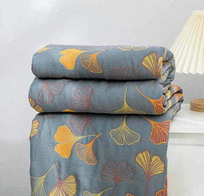 Stylish Leaf Throw Blanket for Home Decor - Indoor & Outdoor Use