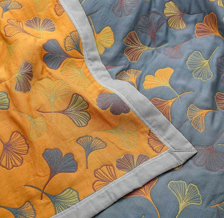 Stylish Leaf Throw Blanket for Home Decor - Indoor & Outdoor Use