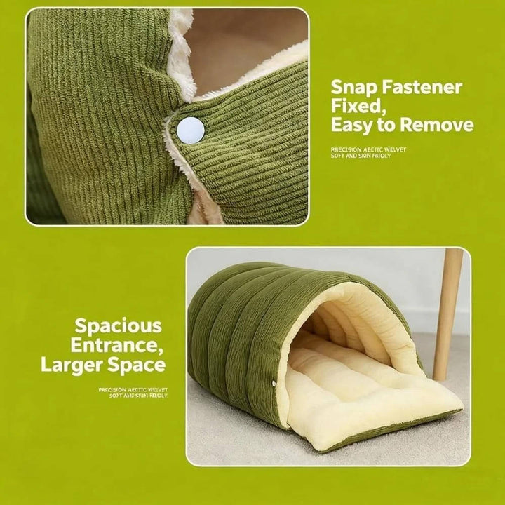 Washable Winter Closed Cat Bed with Removable Cover