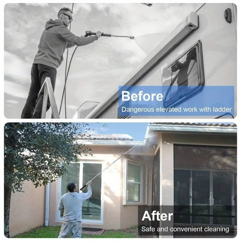 High Pressure Power Washer Extension Wands for Gutter and Roof Cleaning