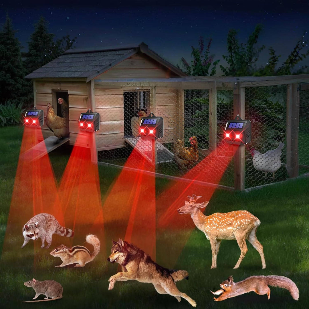 2-Pack Solar Ultrasonic Animal Repellent Devices