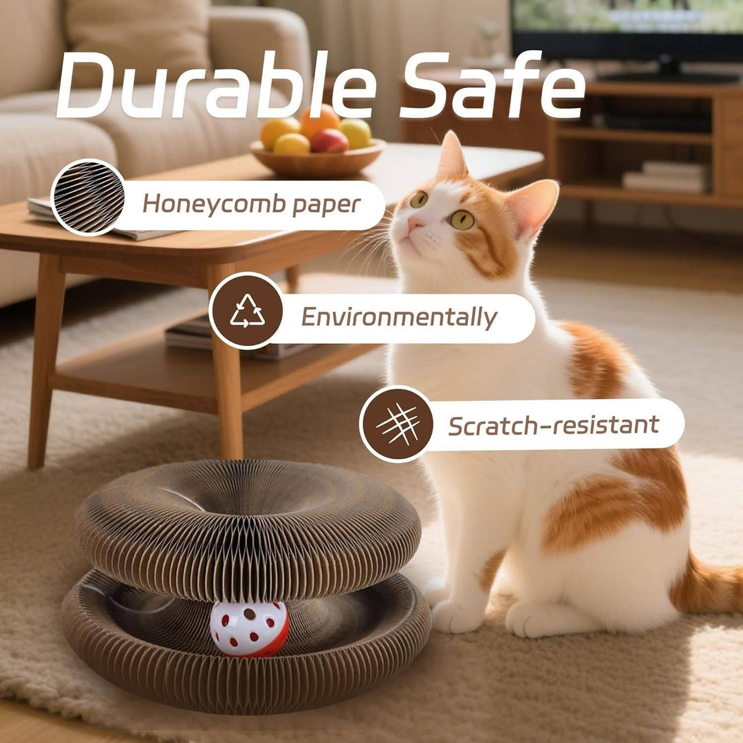 Cat Scratcher with Interactive Ball Track Toy