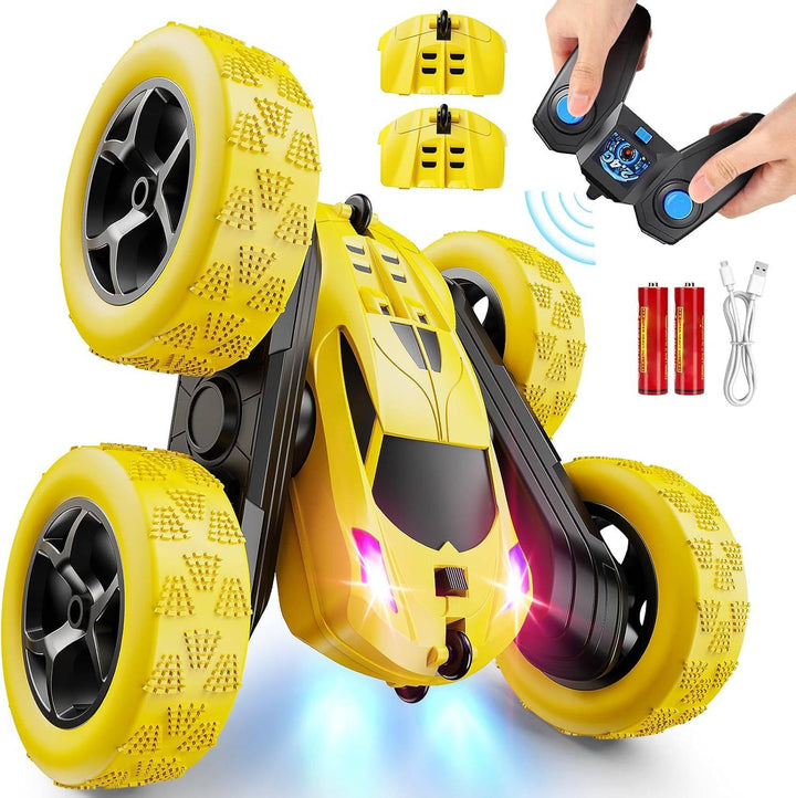 Remote Control Cars for Kids 6-12 with LED Lights & 360° Flips