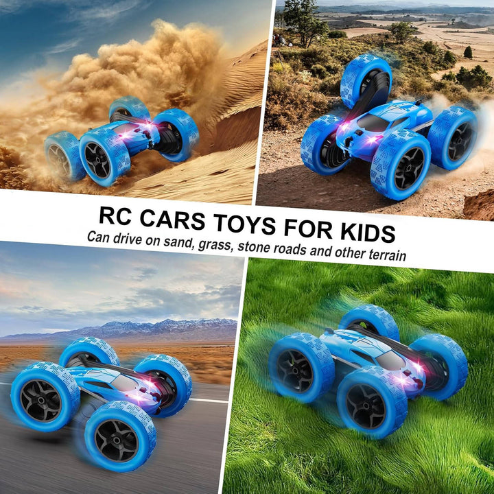 Remote Control Cars for Kids 6-12 with LED Lights & 360° Flips