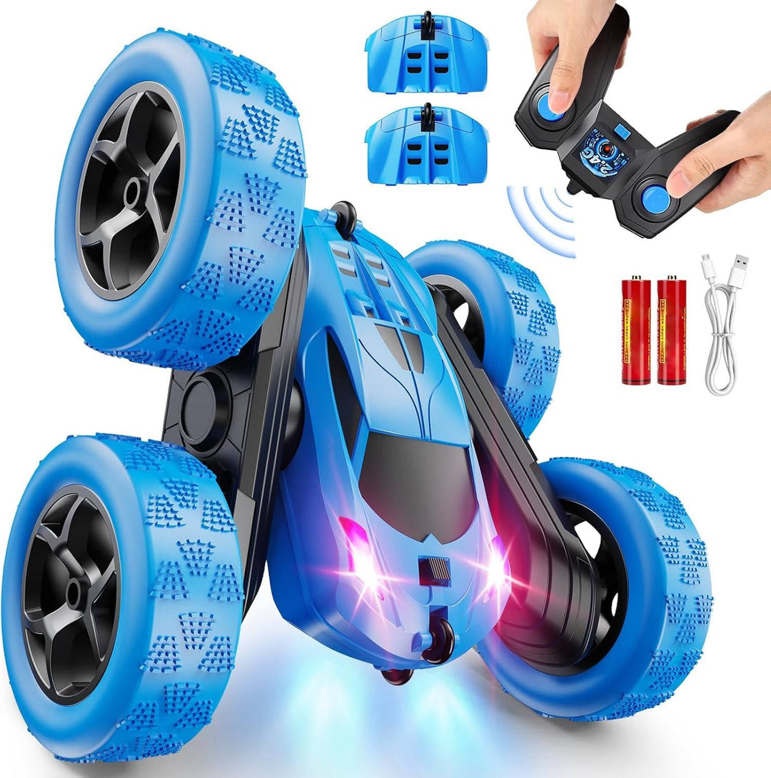Remote Control Cars for Kids 6-12 with LED Lights & 360° Flips