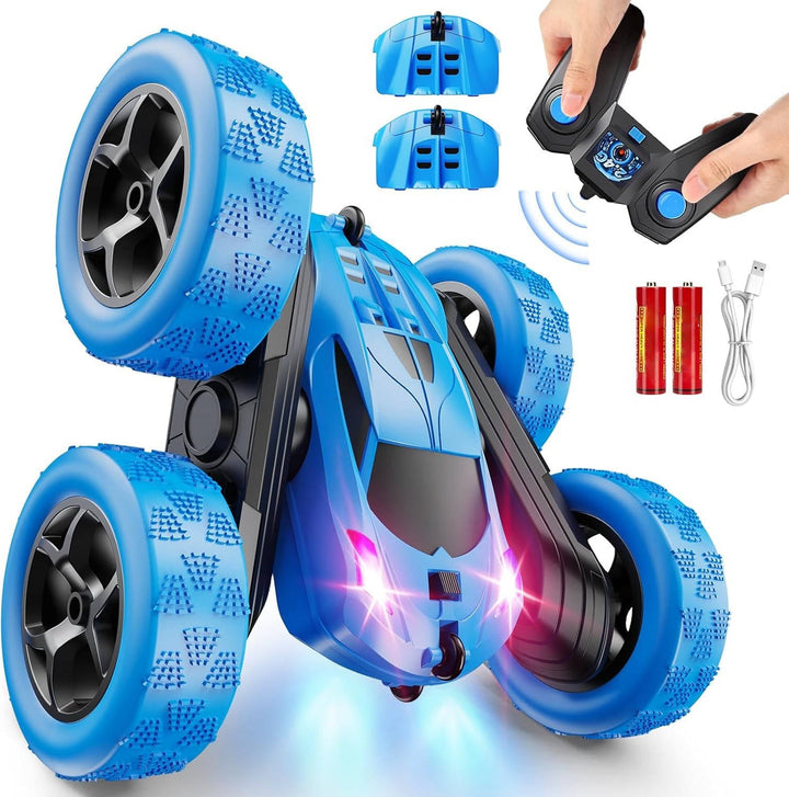 Remote Control Cars for Kids 6-12 with LED Lights & 360° Flips
