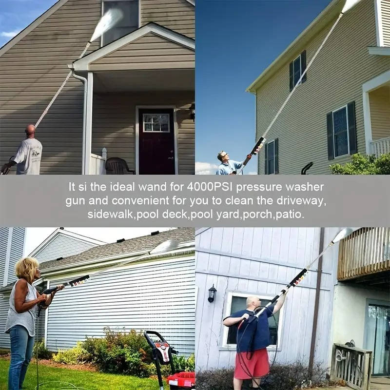 High Pressure Power Washer Extension Wands for Gutter and Roof Cleaning
