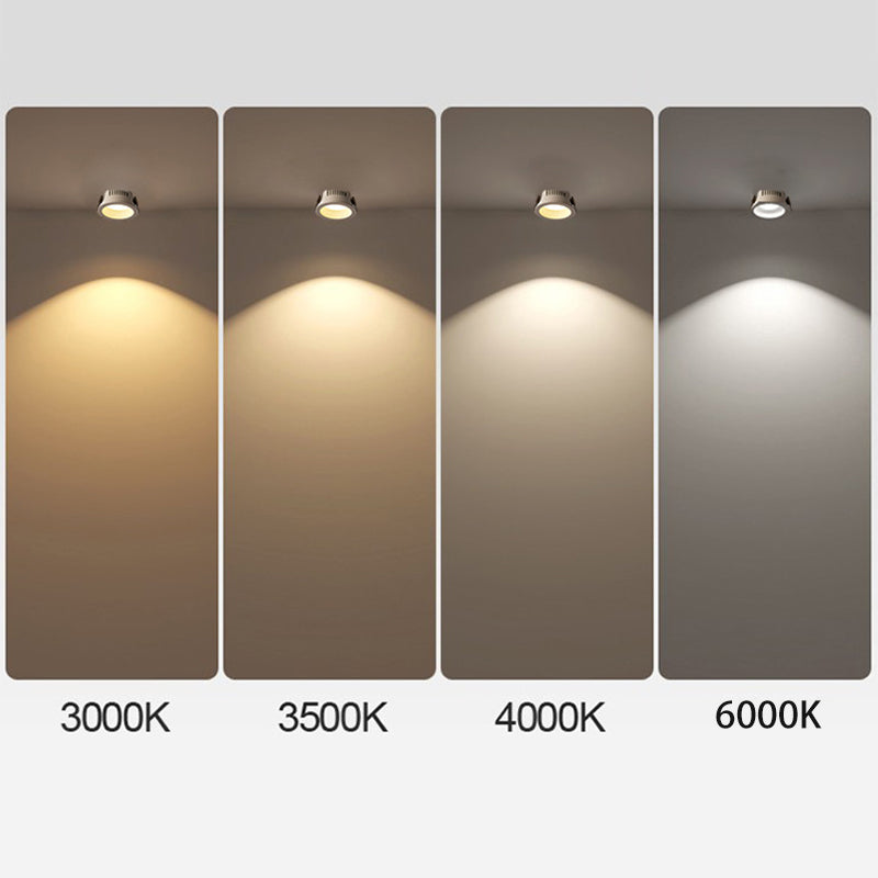 Modern Minimalist Adjustable Round LED Flush Mount Spotlight Ceiling Lamp-Orizon Depot
