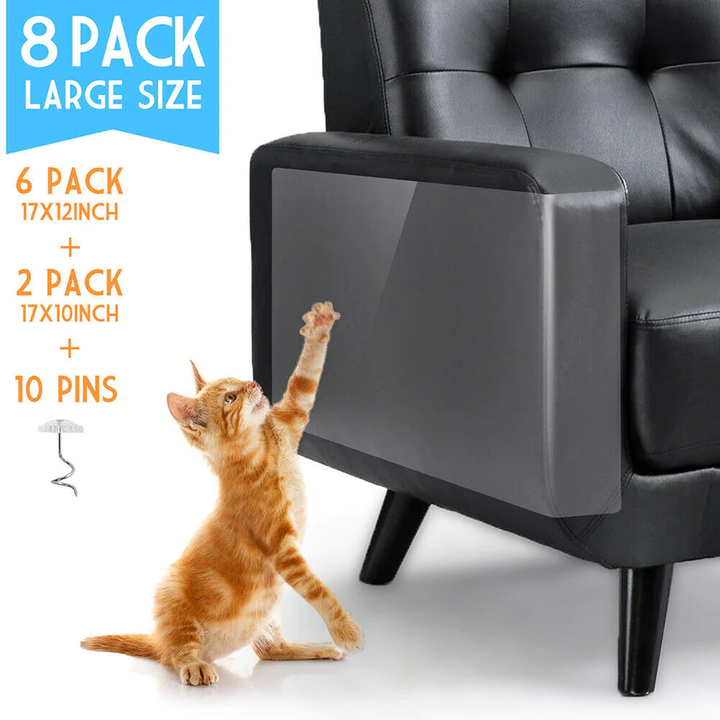 8PC Cat Scratch Furniture Protector Pads for Couch and Upholstery