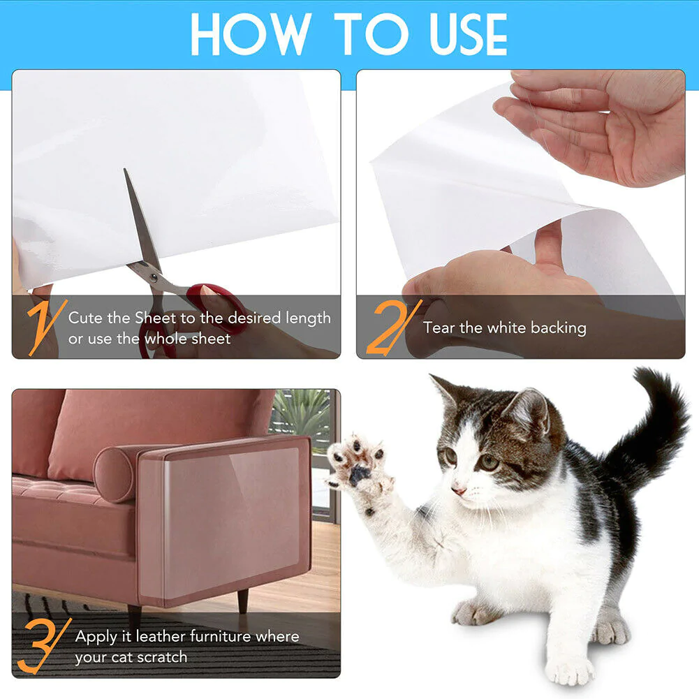8PC Cat Scratch Furniture Protector Pads for Couch and Upholstery