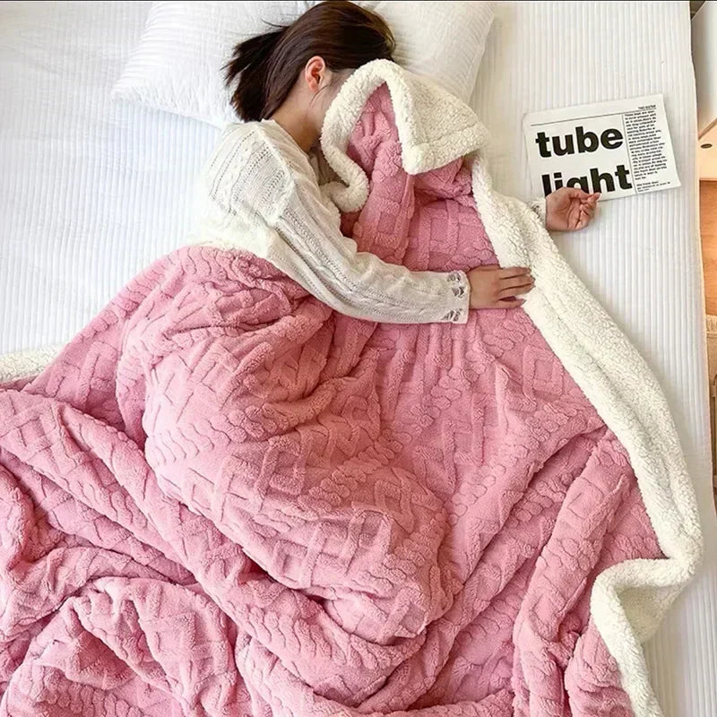Cozy Thick Lambswool Blanket – Perfect for Winter Evenings