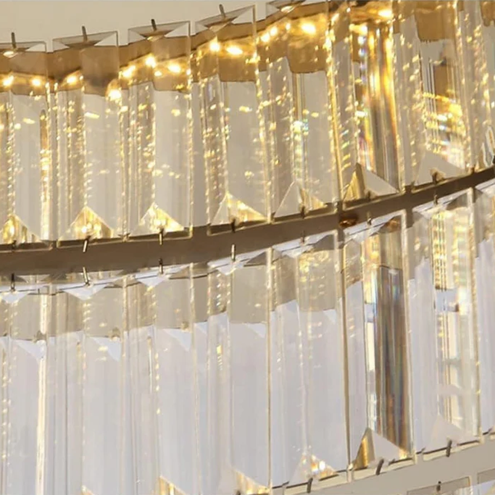 Elegant Round Crystal Ceiling Light with Gold Finish