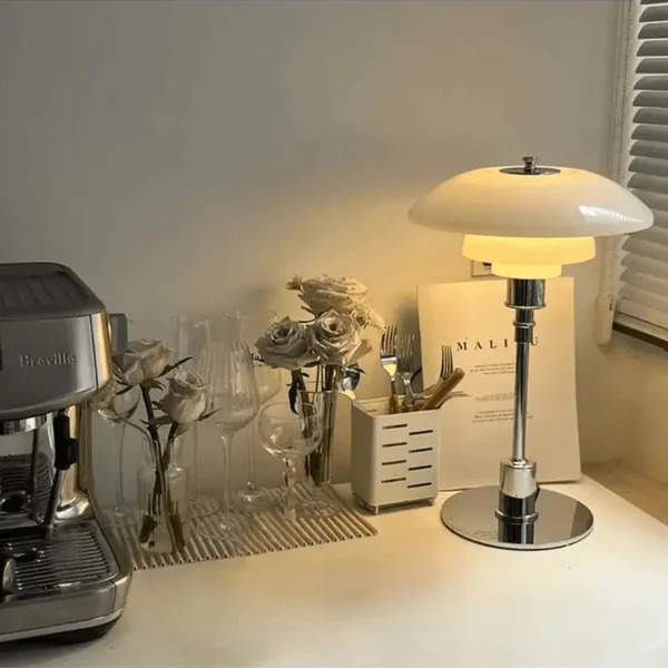 Scandinavian Dimmable Table Lamp – Modern Danish Iron & Glass Design-Orizon Depot
