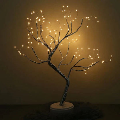 Adjustable LED Tree Lamp with Warm Light for Home and Tabletop Use