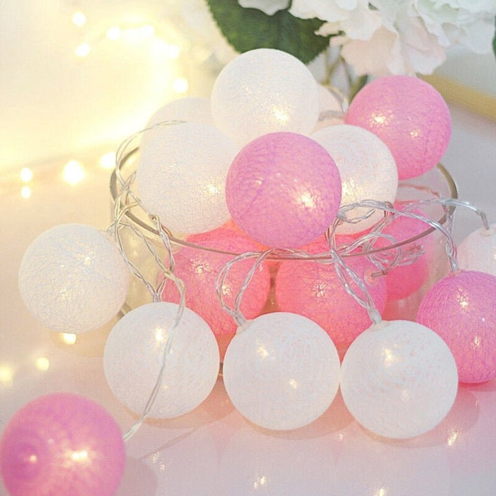 LED Cotton Ball Garland Lights for Home Decor-Orizon Depot