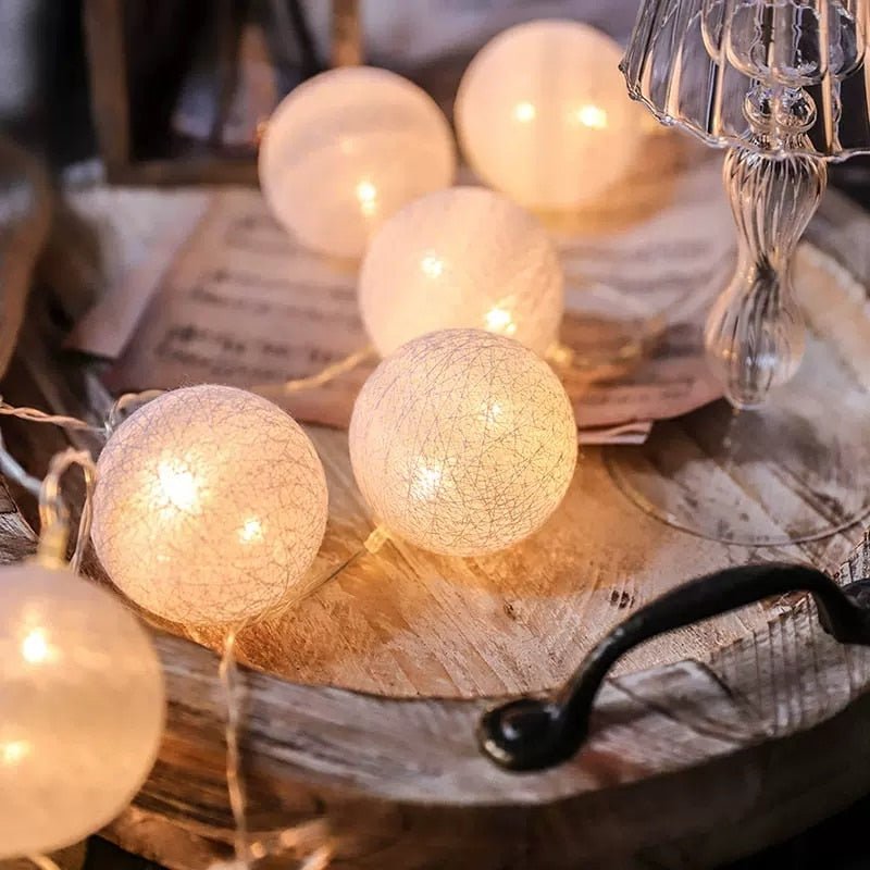 LED Cotton Ball Garland Lights for Home Decor-Orizon Depot