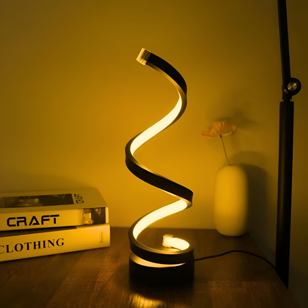 Spiral Design LED Table Lamp with Adjustable Color Temperature