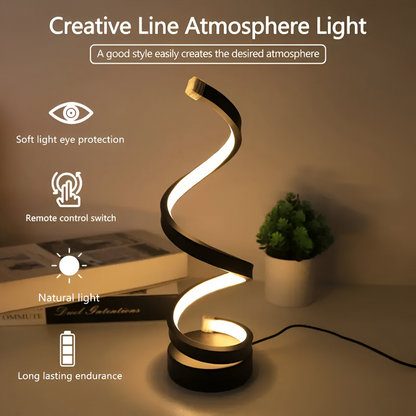Spiral Design LED Table Lamp with Adjustable Color Temperature