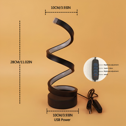 Spiral Design LED Table Lamp with Adjustable Color Temperature