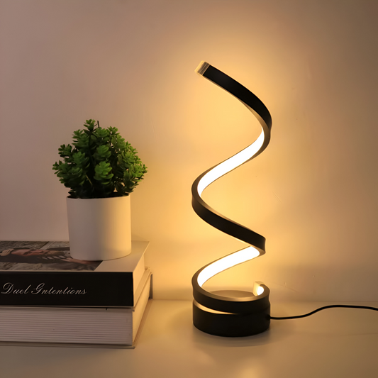 Spiral Design LED Table Lamp with Adjustable Color Temperature