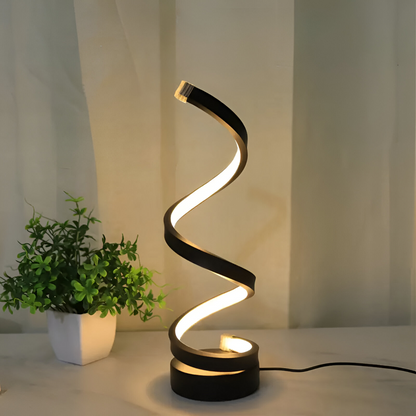 Spiral Design LED Table Lamp with Adjustable Color Temperature