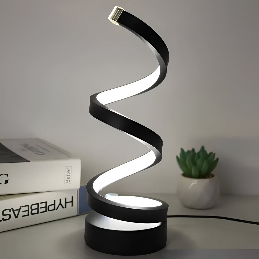 Spiral Design LED Table Lamp with Adjustable Color Temperature
