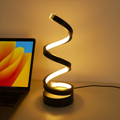 Spiral Design LED Table Lamp with Adjustable Color Temperature