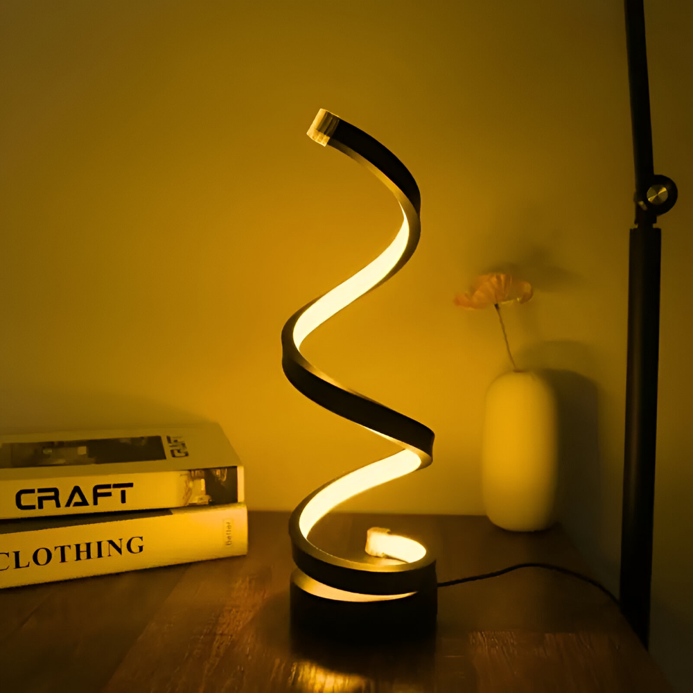 Spiral Design LED Table Lamp with Adjustable Color Temperature
