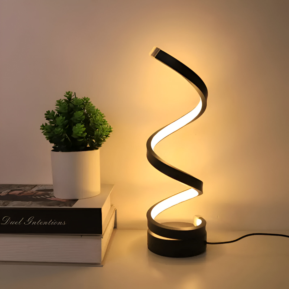 Spiral Design LED Table Lamp with Adjustable Color Temperature