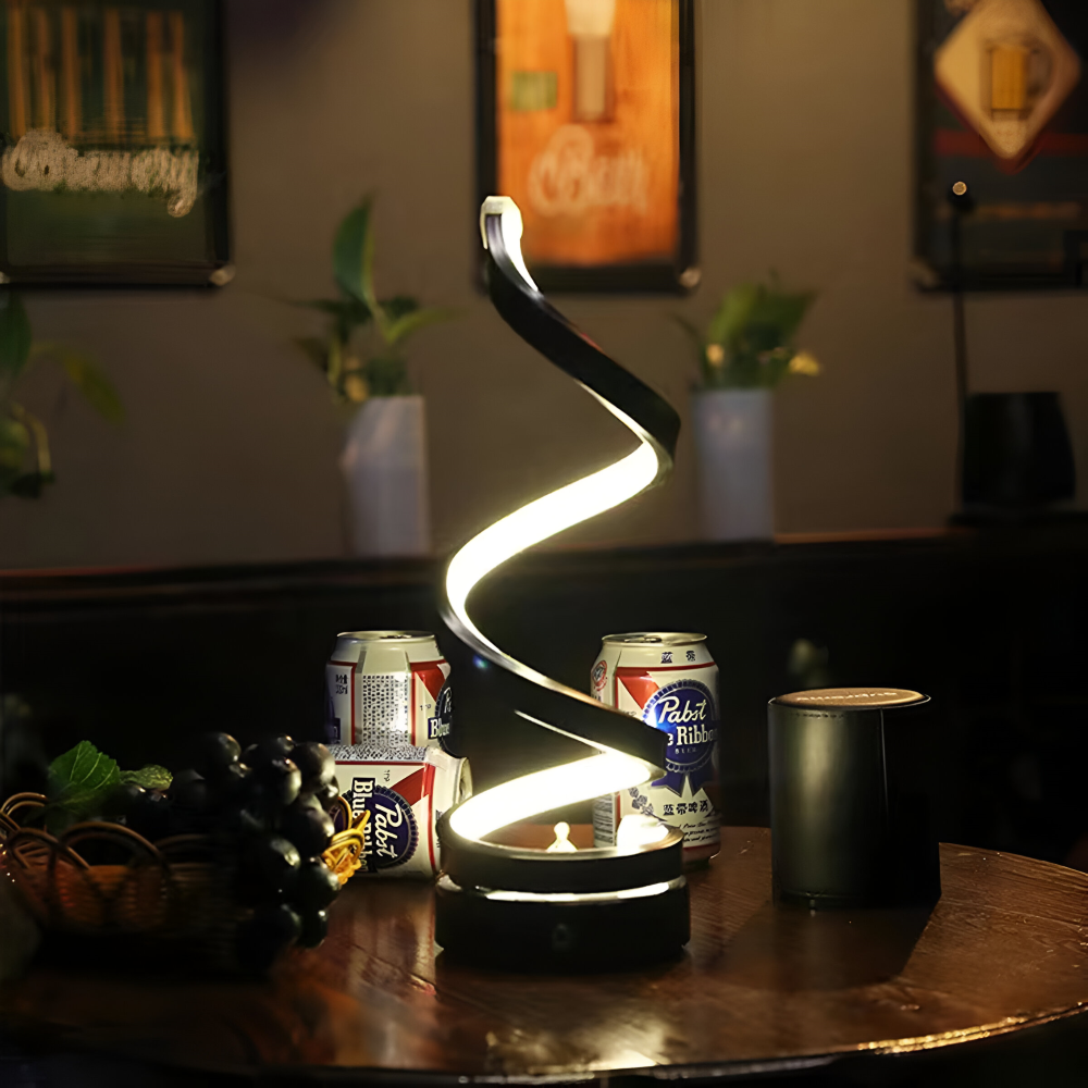Spiral Design LED Table Lamp with Adjustable Color Temperature