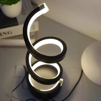 Spiral Design LED Table Lamp with Adjustable Color Temperature