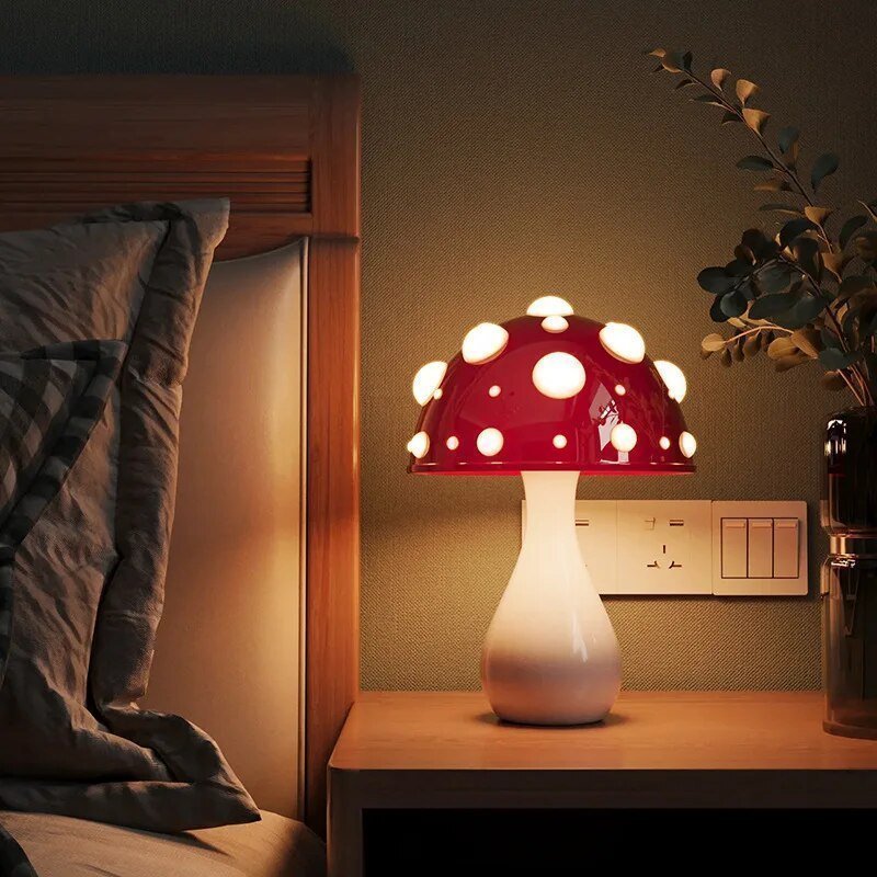 Modern LED Mushroom Table Lamp - Unique Amanita-Inspired Design