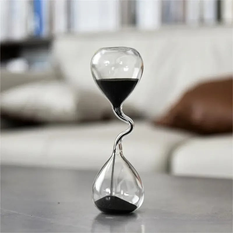 Curvy Black Hourglass Glass for Elegant Home Decor-Orizon Depot