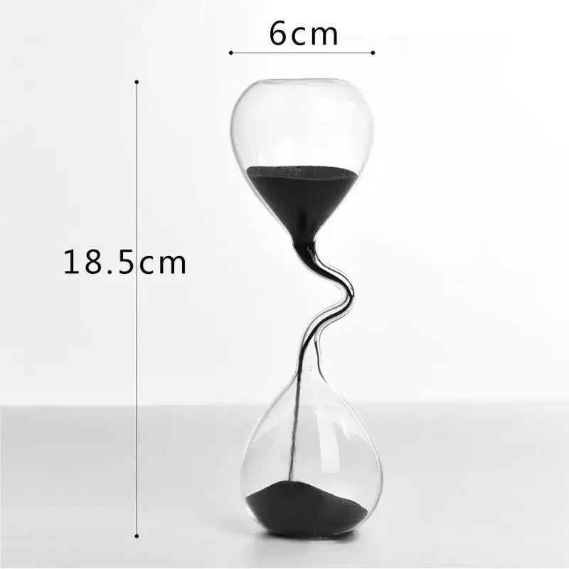Curvy Black Hourglass Glass for Elegant Home Decor-Orizon Depot