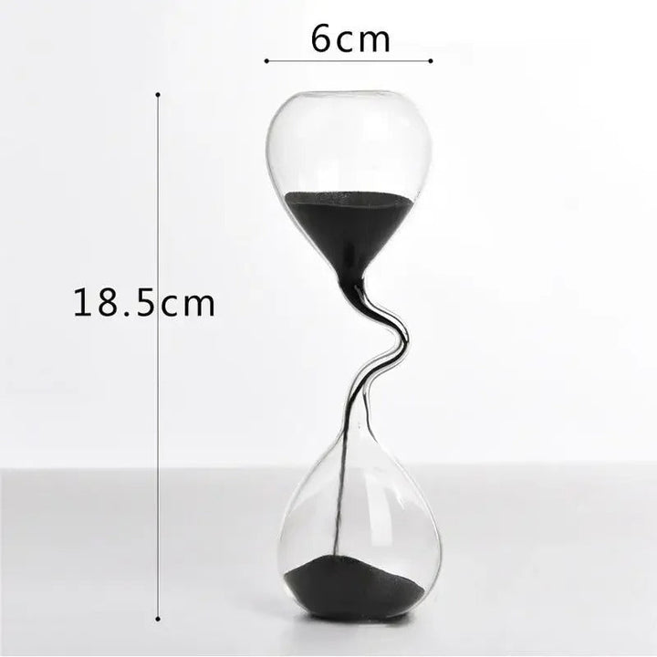 Curvy Black Hourglass Glass for Elegant Home Decor-Orizon Depot