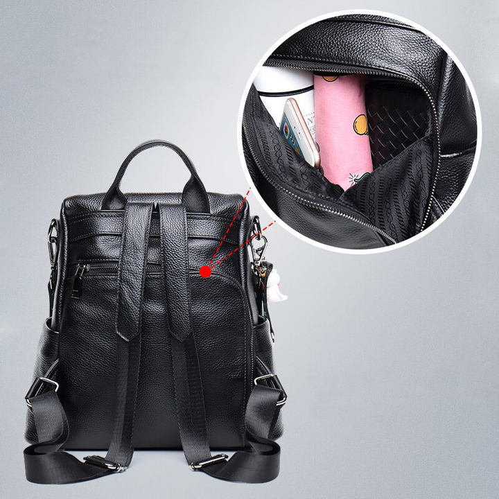 Theft-Resistant Leather Backpack for Secure Travel and Daily Use-Orizon Depot