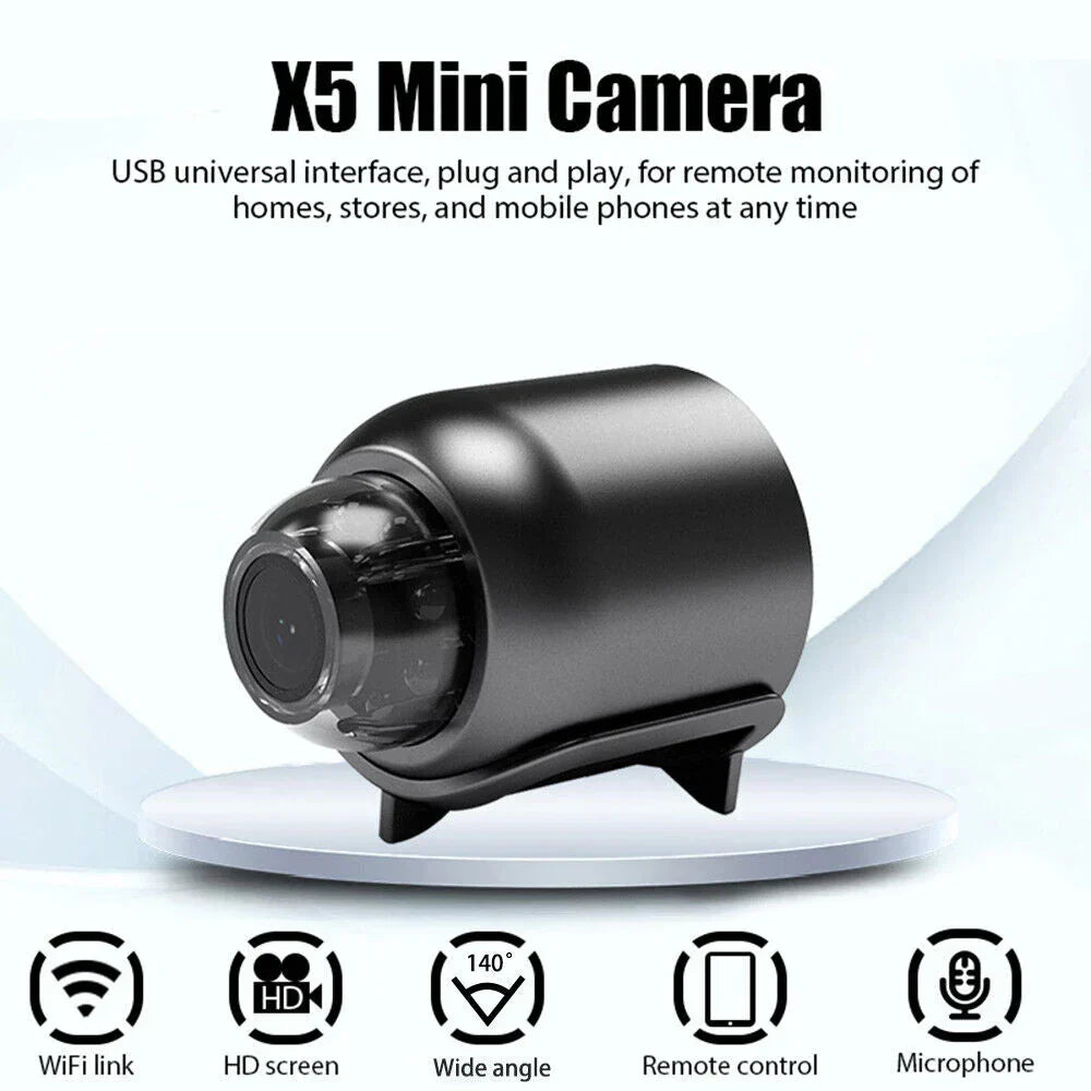 Mini WiFi Camera with Night Vision and Motion Alerts