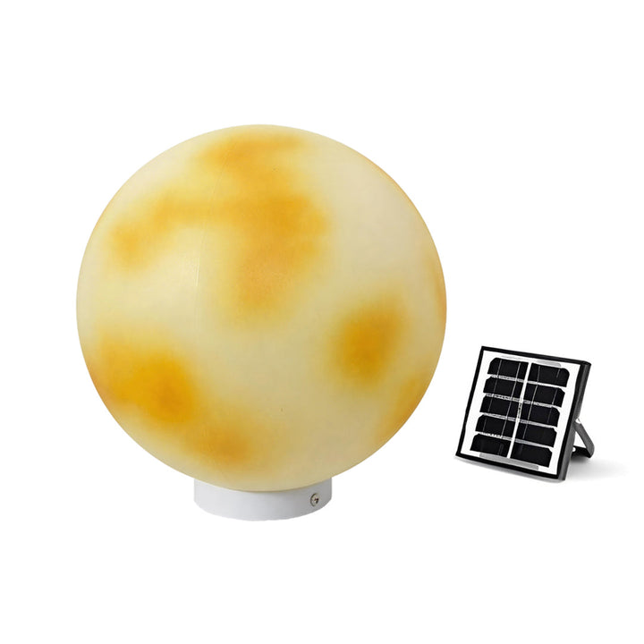 Moon-Shaped Stone Outdoor Decorative Pillar Light