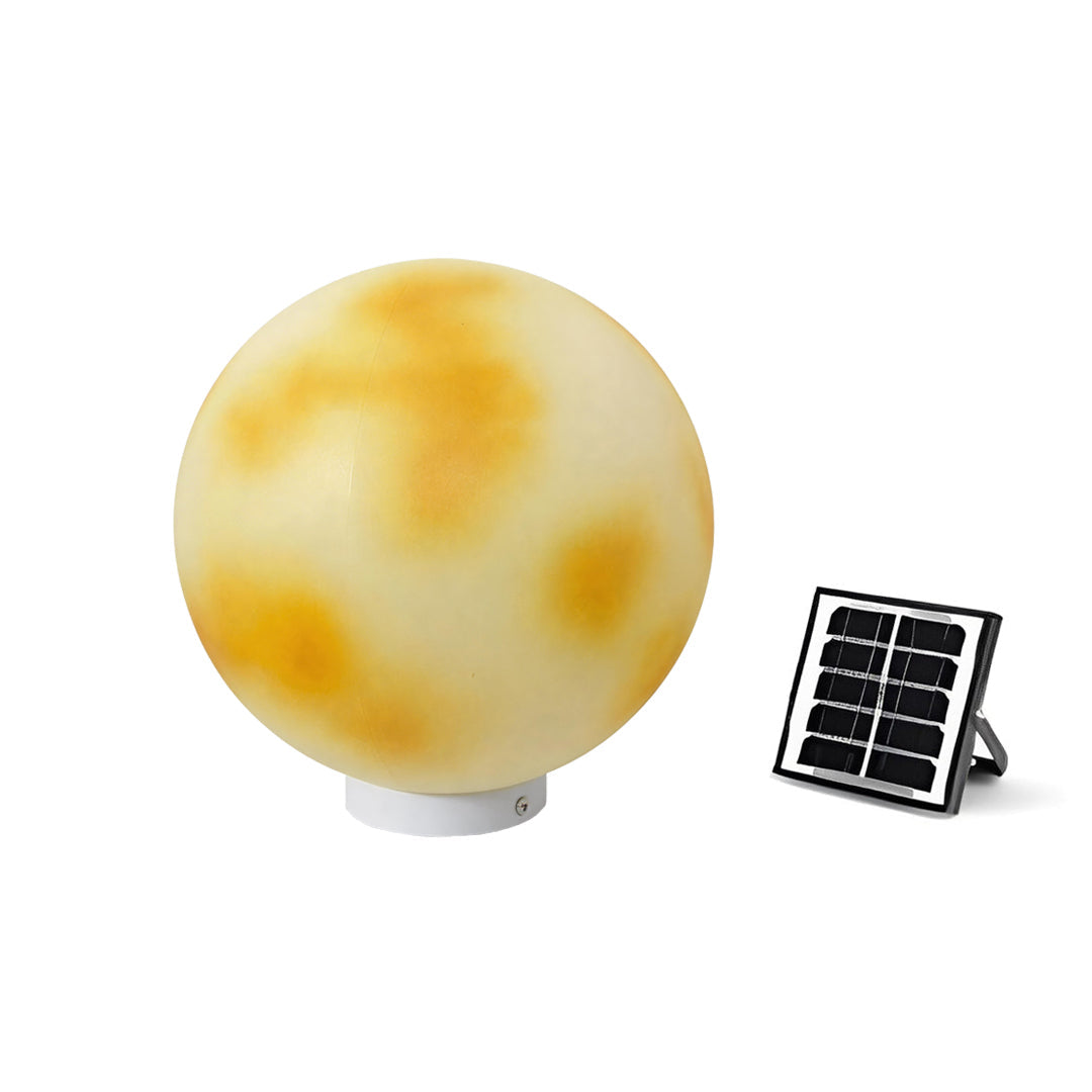 Moon-Shaped Stone Outdoor Decorative Pillar Light