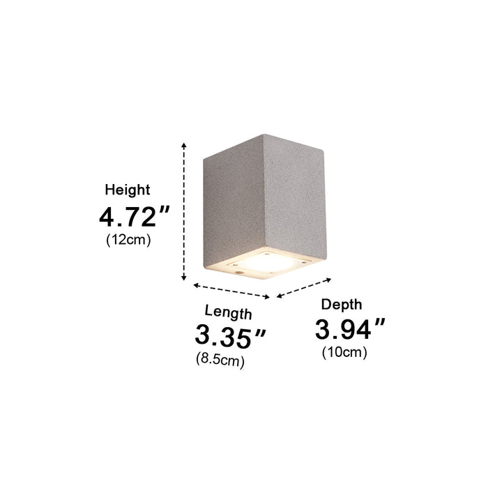 Modern Waterproof Cylinder Concrete LED Wall Lights