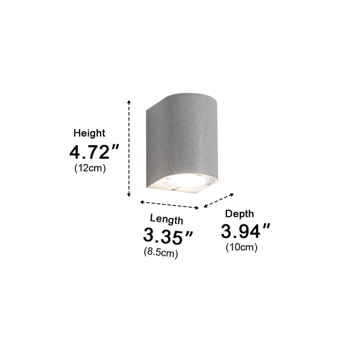 Modern Waterproof Cylinder Concrete LED Wall Lights