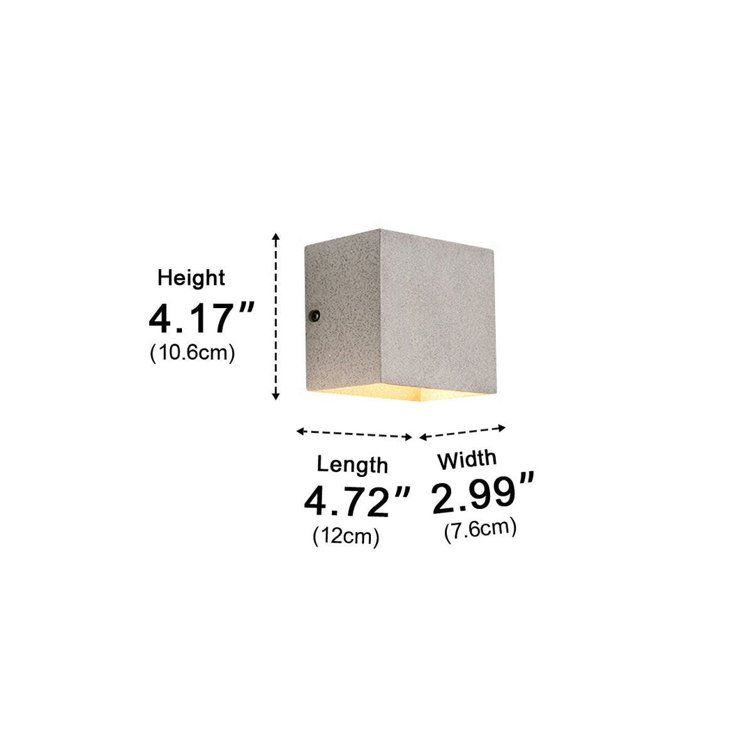 Modern Waterproof Square Concrete LED Wall Lights