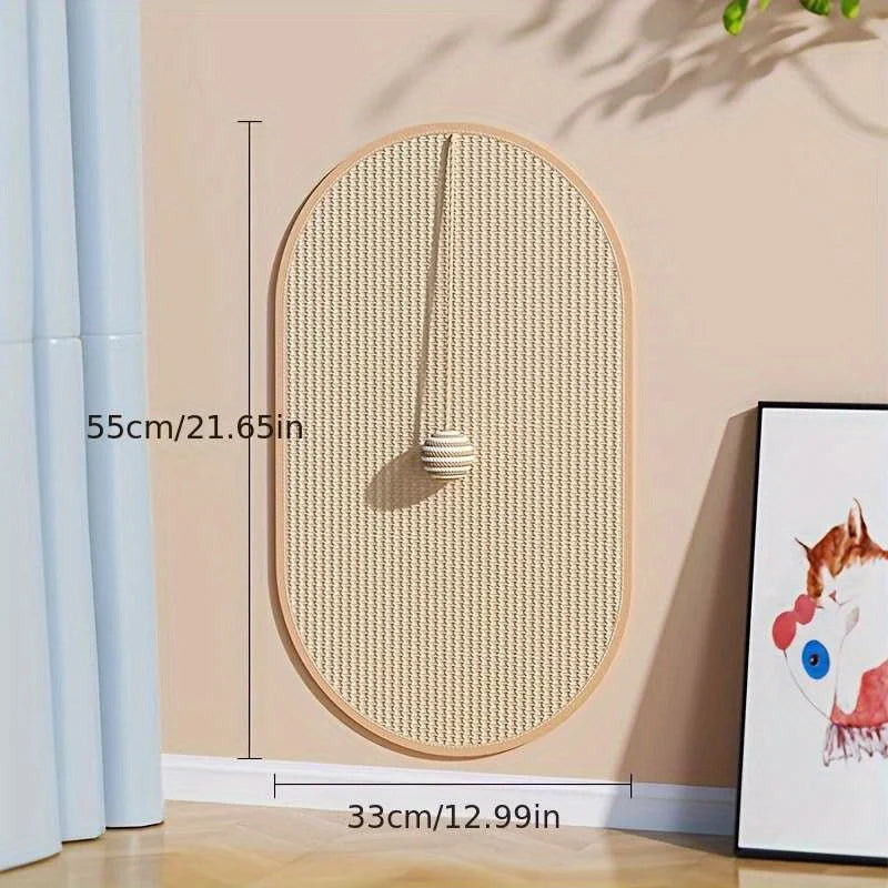 3-in-1 Wall Mounted Cat Scratch Pad Made of Sisal Material