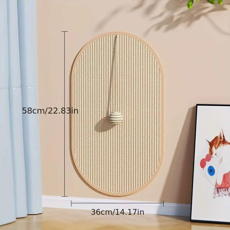 3-in-1 Wall Mounted Cat Scratch Pad Made of Sisal Material