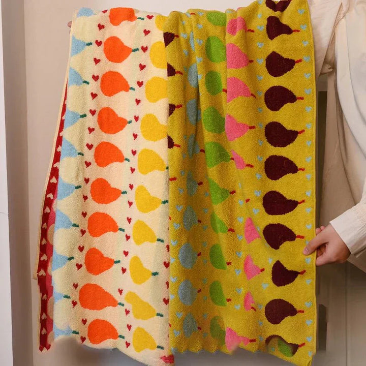 Soft Cotton Children's Towel with Pear Motif - Perfect for Kids-Orizon Depot