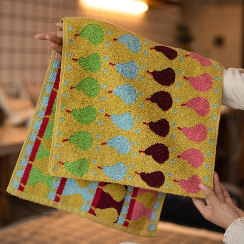 Soft Cotton Children's Towel with Pear Motif - Perfect for Kids-Orizon Depot