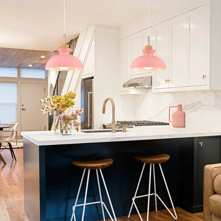 Scandinavian Metal Hanging Lamp | Modern Single Pendant Dome Light