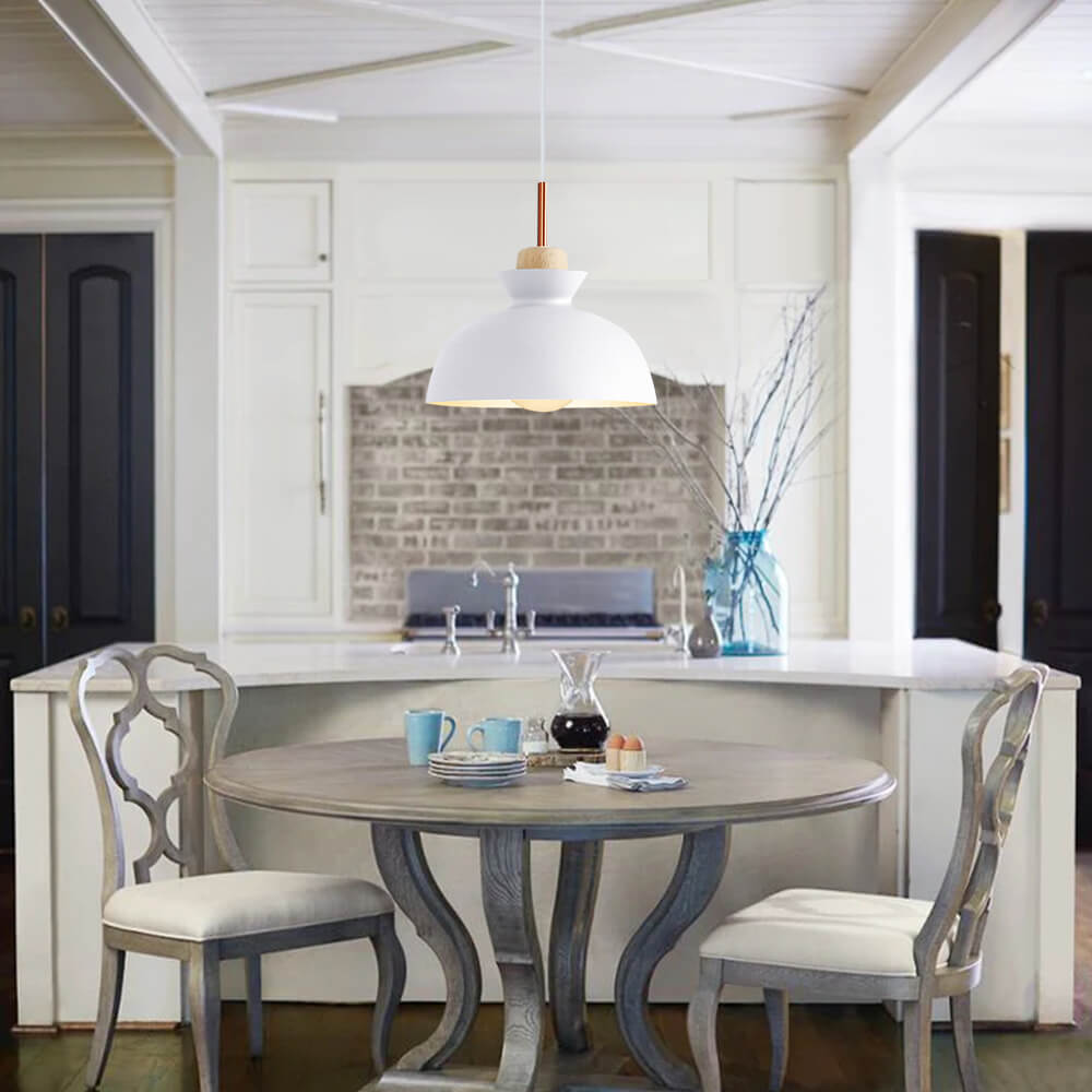 Scandinavian Metal Hanging Lamp | Modern Single Pendant Dome Light